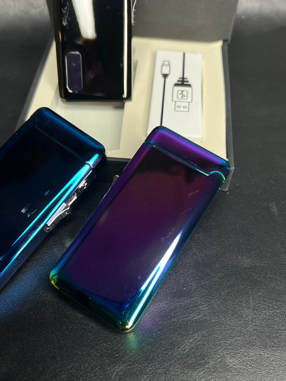 فندک استیل دو شعله ضد باد با شعله پلاسمایی و اتمی